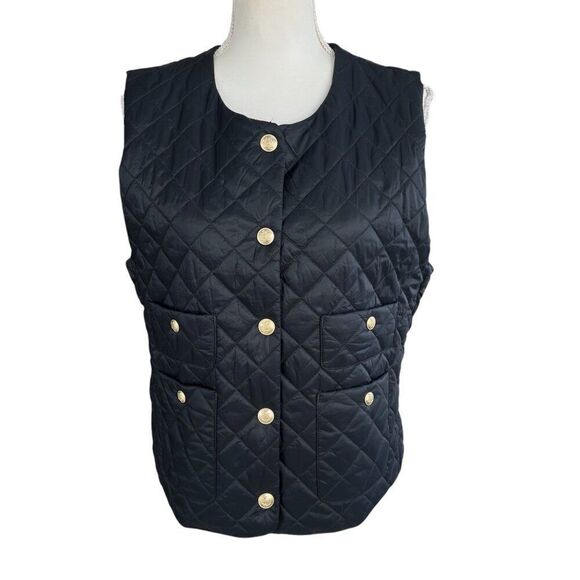 J. Crew NWT Quilted Primaloft Lightweight Lady Vest Black Size Medium - Picture 1 of 13